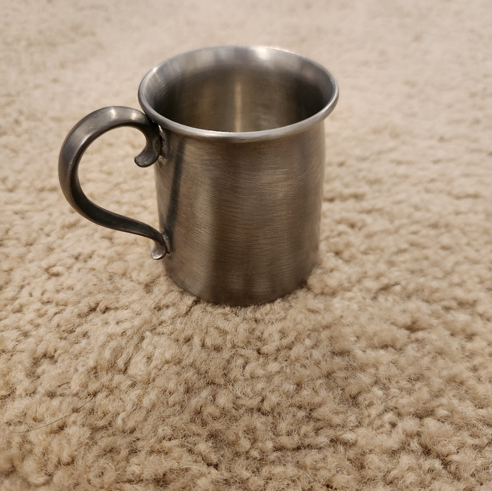 Brooks Lexington Va Silver Cup Mug Hand Wrought Pewter